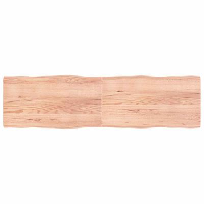 vidaXL Stolová doska svetlohnedá 220x60x(2-4)cm ošetrený masív hrany