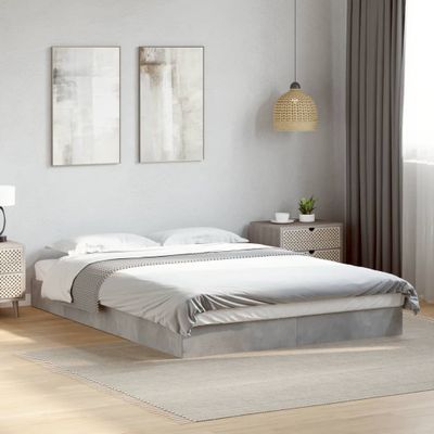 vidaXL Posteľný rám betónový sivý 140x200 cm kompozitné drevo