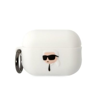 Púzdro Karl Lagerfeld pre Airpods Pro 2 KLAP2RUNIKH biela 3D Silikón NFT Karl