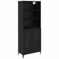 vidaXL Highboard Čierny dub 69,5 x 34 x 180 cm Kompozitné drevo