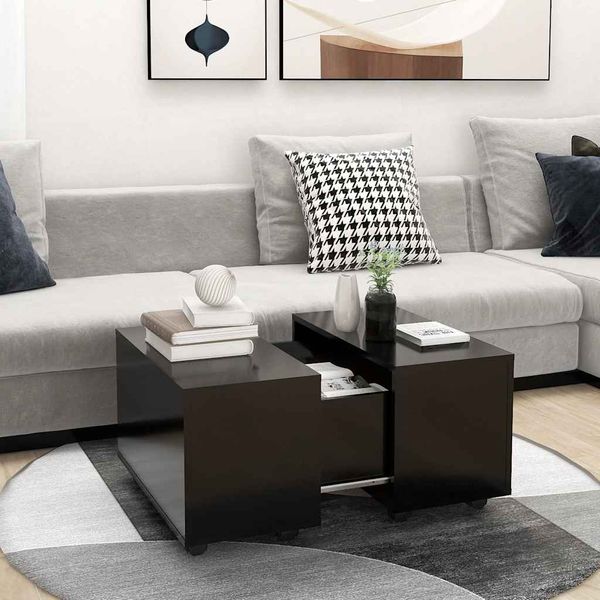 vidaXL Konferenčný stolík, čierny 60x60x38 cm, kompozitné drevo