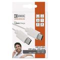 Kábel USB-C 2.0 / USB-C 2.0, EMOS SM7027W, 1 m, biely