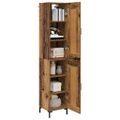vidaXL Highboard Staré drevo 34,5 x 34 x 180 cm Kompozitné drevo