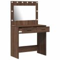 vidaXL Toaletný stolík Hnedý dub 78,5 x 41 x 135 cm Kompozitné drevo