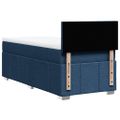 vidaXL Posteľný rám boxsping s matracom modrý 80x200 cm látka
