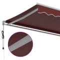 vidaXL Automaticky zaťahovacia markíza vínová 500x350 cm