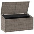 vidaXL Záhradný úložný box sivý 110x50x58 cm polyratan