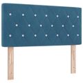vidaXL Ottoman posteľ s matracom a LED Tmavo modrá 90 x 190 cm Zamat