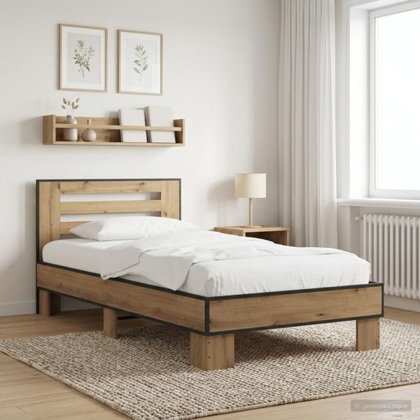 vidaXL Rám postele s čelom Dub artisan 80 x 200 cm Kompozitné drevo