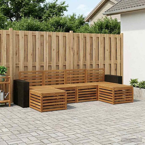 vidaXL Súpravy pohoviek 6 pcs Prírodná Pevné akáciové drevo