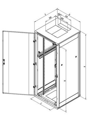 Triton 19" rozvaděč stojanový 47U/800x900, perforované dveře, černá barva, nosnost 400Kg Stojanový rozvadec, perforované dvere, cerná barva, nosnost 400Kg