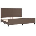 vidaXL Posteľný rám s čelom hnedý 200x200 cm umelá koža