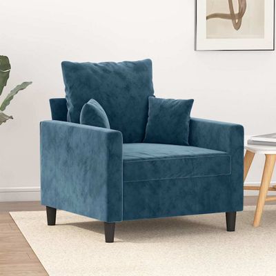 vidaXL Kreslo modré 60 cm zamat