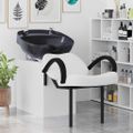 vidaXL Kozmetický stolička Biela a čierna 136 x 60 x 92 cm PVC