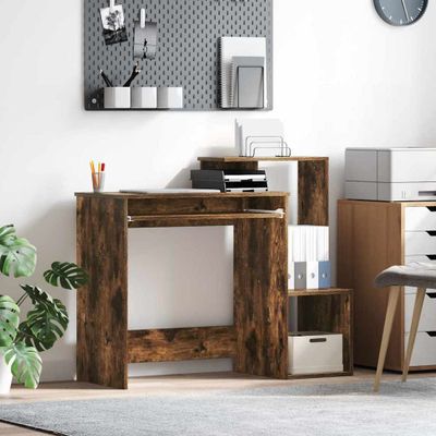 vidaXL Stôl so zásuvkou Dymová dub 106 x 41 x 88.5 cm Kompozitné drevo