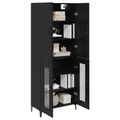 vidaXL Highboard Čierny dub 69,5 x 34 x 180 cm Kompozitné drevo