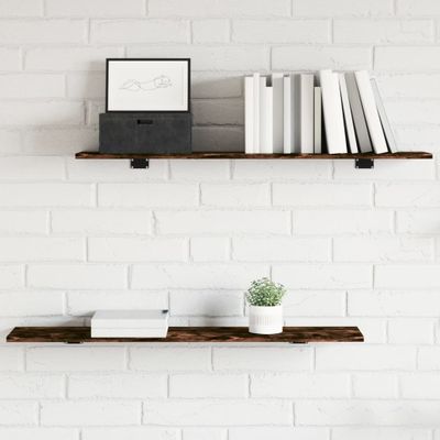 vidaXL Nástenné police 4 ks dymový dub 100x20x1,5 cm kompozitné drevo