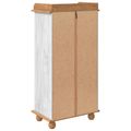 vidaXL Skrinka na víno ASKIM Biela s medovým vrchom 57 x 37 x 114 cm