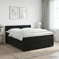 vidaXL Posteľ boxspring s matracom Čierna 140 x 200 cm Zamat