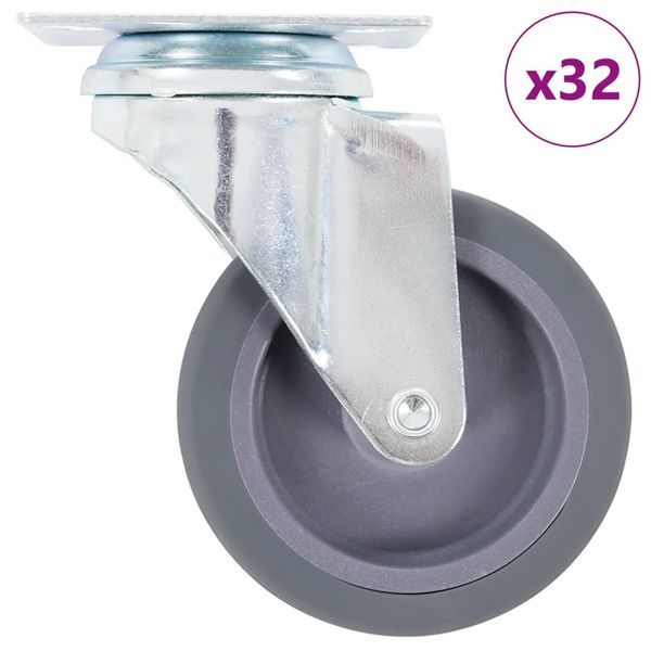 vidaXL Otočné kolieska 32 ks, 75 mm