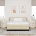 vidaXL Posteľ s pružinovým rámom Krémová 200 x 140 cm látka