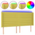 vidaXL Čelo postele s LED zelené 203x16x118/128 cm látka
