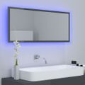 vidaXL LED kúpeľňové zrkadlo lesklé sivé 100x8,5x37 cm akryl