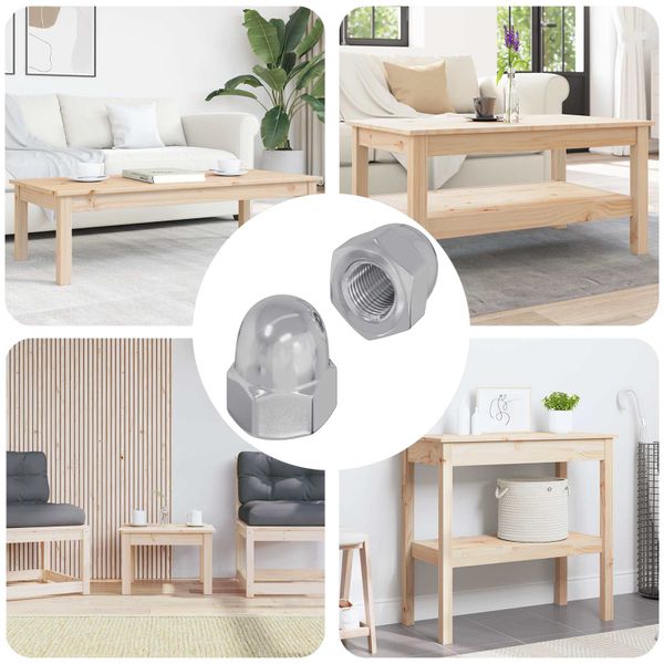 vidaXL Hex žalúdkové matice 2 pcs Strieborná m8 Kov