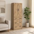 vidaXL Sada skríň 2 ks 66 x 34,5 x 87 cm Kompozitné drevo Dub artisan