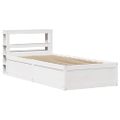 vidaXL Posteľný rám s čelom biely 75x190 cm borovicový masív