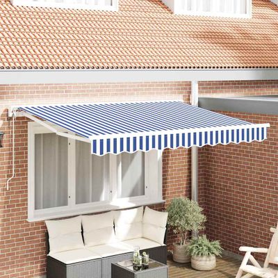 vidaXL Rám markízy Modrá a biela 300 x 200 cm Polyester s PU povrchom