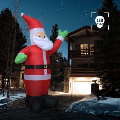 vidaXL Nafukovací vianočný Santa Claus s LED IP20 600 cm XXL