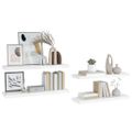 vidaXL Plávajúce nástenné police 4 ks, lesklé biele 80x23,5x3,8cm, MDF