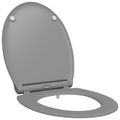 vidaXL WC sedadlo Sivá 45,5 x 37,5 x 3,8 cm Duroplast