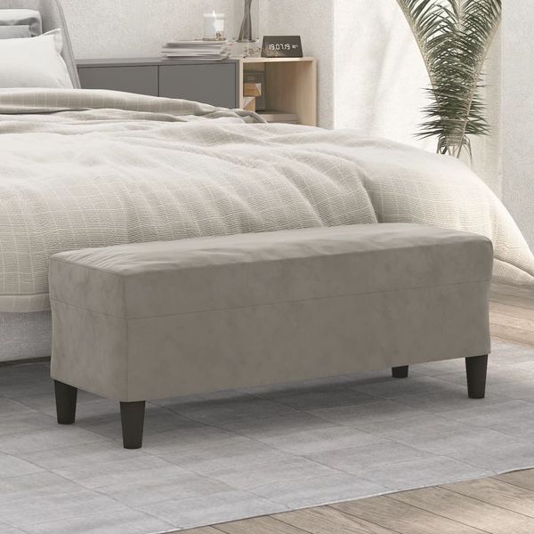 vidaXL Lavička tmavosivá 100x35x41 cm zamat
