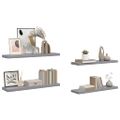 vidaXL Plávajúce nástenné police 4 ks, sivé 90x23,5x3,8 cm, MDF