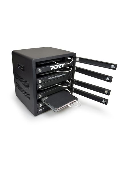 PORT CONNECT CHARGING CABINET 10 UNITS individual door lock, čierny