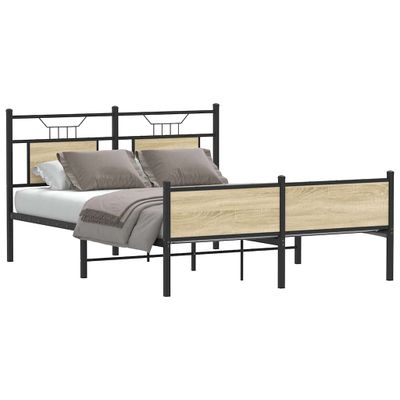 vidaXL Posteľný rám bez matraca dub sonoma 140x190 cm kompozitné drevo