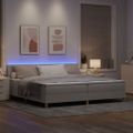 vidaXL LED box s pružinami s vankúšom Sivohnedá 200 x 200 cm látka