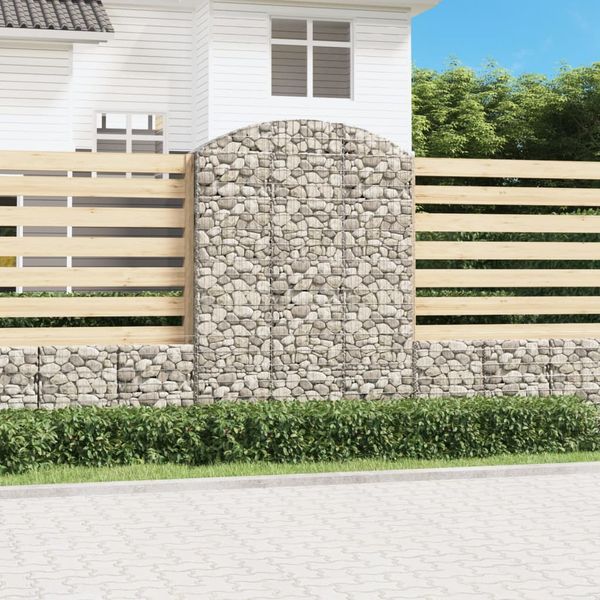 vidaXL Oblúkový gabionový kôš 150x30x200/220 cm pozinkované železo