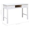vidaXL Písací stôl biely 110x45x76 cm drevený