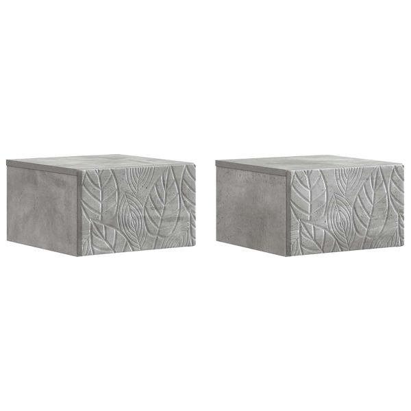 vidaXL Nástenná nočná skrinka 2 pcs Betónovo sivá 49 x 34,5 x 20 cm