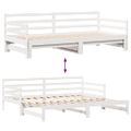 vidaXL Denná posteľ so zásuvkami biela 90x200 cm masívna borovica