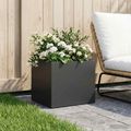 vidaXL Záhradný kvetináč Čierna 40 x 30 x 30 cm Studený valcovaný oceľ