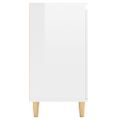 vidaXL Komoda, nohy z masívu, lesklá biela 60x35x70cm kompozitné drevo