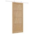 vidaXL Posuvné dvere Prírodná a biela 86 x 211 cm Borovicový masív