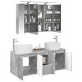 vidaXL Set kabinetov do kúpeľne 4 pcs Betónovo sivá 100 x 14,5 x 70 cm