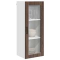 vidaXL Nástenný sklenený kabinet PORTO Hnedý dub 40 x 31 x 100 cm