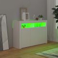 vidaXL Komoda s LED svetlami biela 115,5x30x75 cm