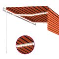 vidaXL Automatická markíza tienidlo&LED&senzor vetra oranžovo-hnedá